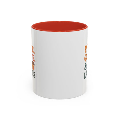 Peace, Love & Lattes Coffee Mug | Accent Mug for Coffee Lovers | Gift for Baristas, Friends, Home Decor, Kitchen Essentials