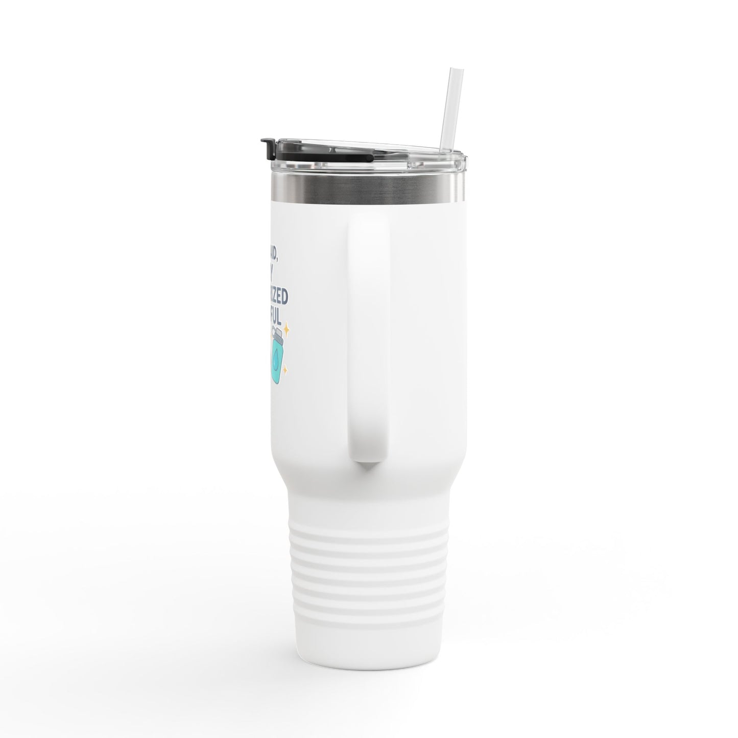 Mindful and Motivated Insulated Travel Mug, 40oz - Perfect for Hydration, Self-Care, Gift for Wellness Lovers, Hot or Cold Beverages