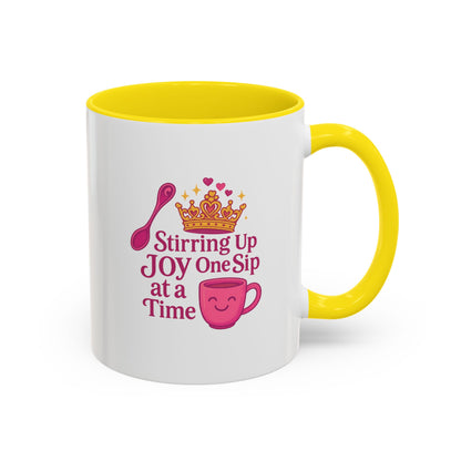 Joyful Accent Coffee Mug - 11/15oz, Colorful Sip Design, Perfect Gift for Coffee Lovers, Birthdays, Holidays, Housewarming