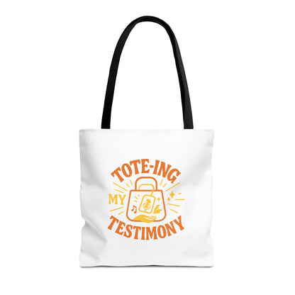 Testimony Tote Bag - Stylish AOP Bag for Daily Use, Perfect for Church, Casual Outings, or Gifts, Christian Tote, Inspirational Bag