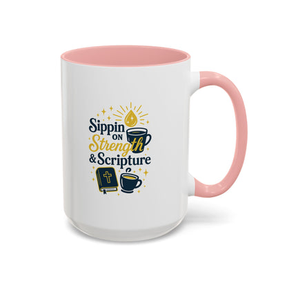 Inspirational Coffee Mug - Sippin' on Strength & Scripture - Perfect Gift for Coffee Lovers, Spiritual Growth, Daily Inspiration, [...]