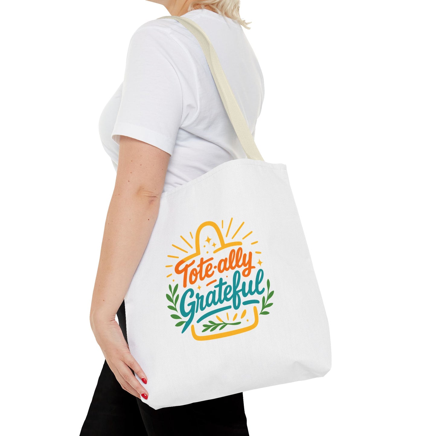 Grateful Tote Bag, Eco-Friendly Shopping Bag, Gift for Mom, Stylish Carry-All, Perfect for Summer Adventures