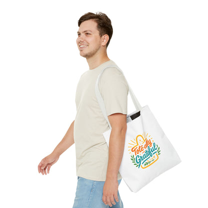 Grateful Tote Bag, Eco-Friendly Shopping Bag, Gift for Mom, Stylish Carry-All, Perfect for Summer Adventures