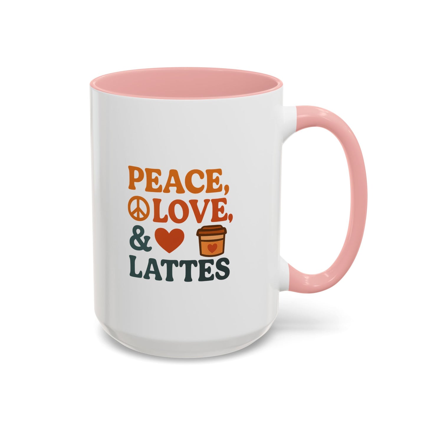 Peace, Love & Lattes Coffee Mug | Accent Mug for Coffee Lovers | Gift for Baristas, Friends, Home Decor, Kitchen Essentials