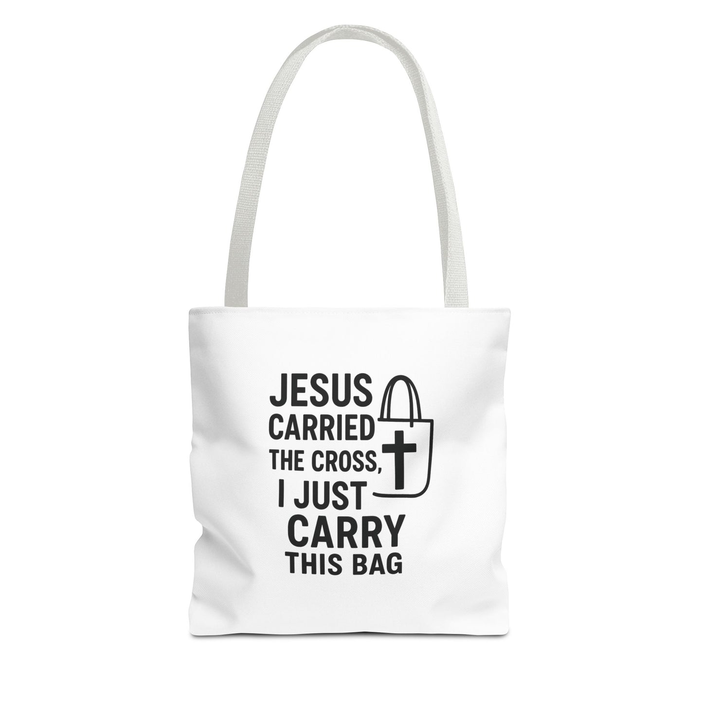 Christian Tote Bag - Jesus Carried the Cross, Everyday Use, Gift for Believers, Church Events, Eco-Friendly Shopping Bag