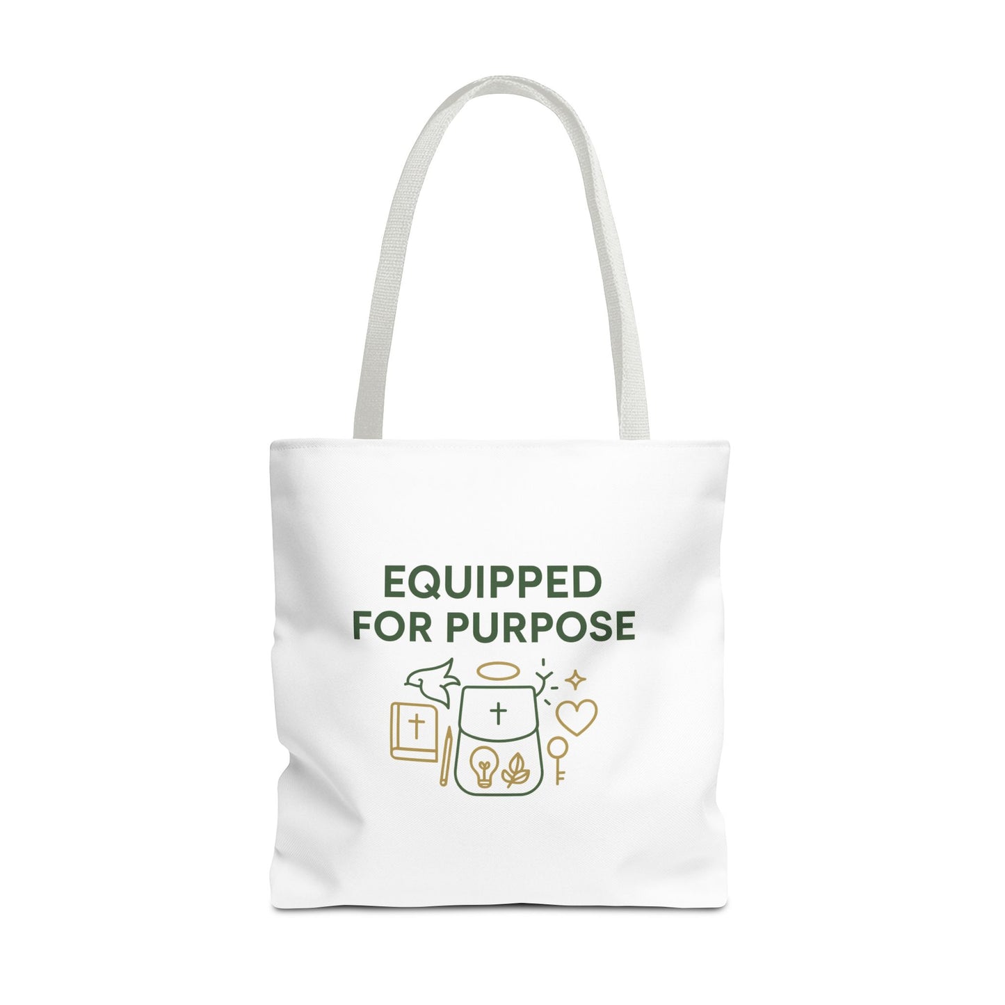 Inspirational Tote Bag - Equipped for Purpose, Motivational Gift, Everyday Carry, Christian Tote, Eco-Friendly Bag