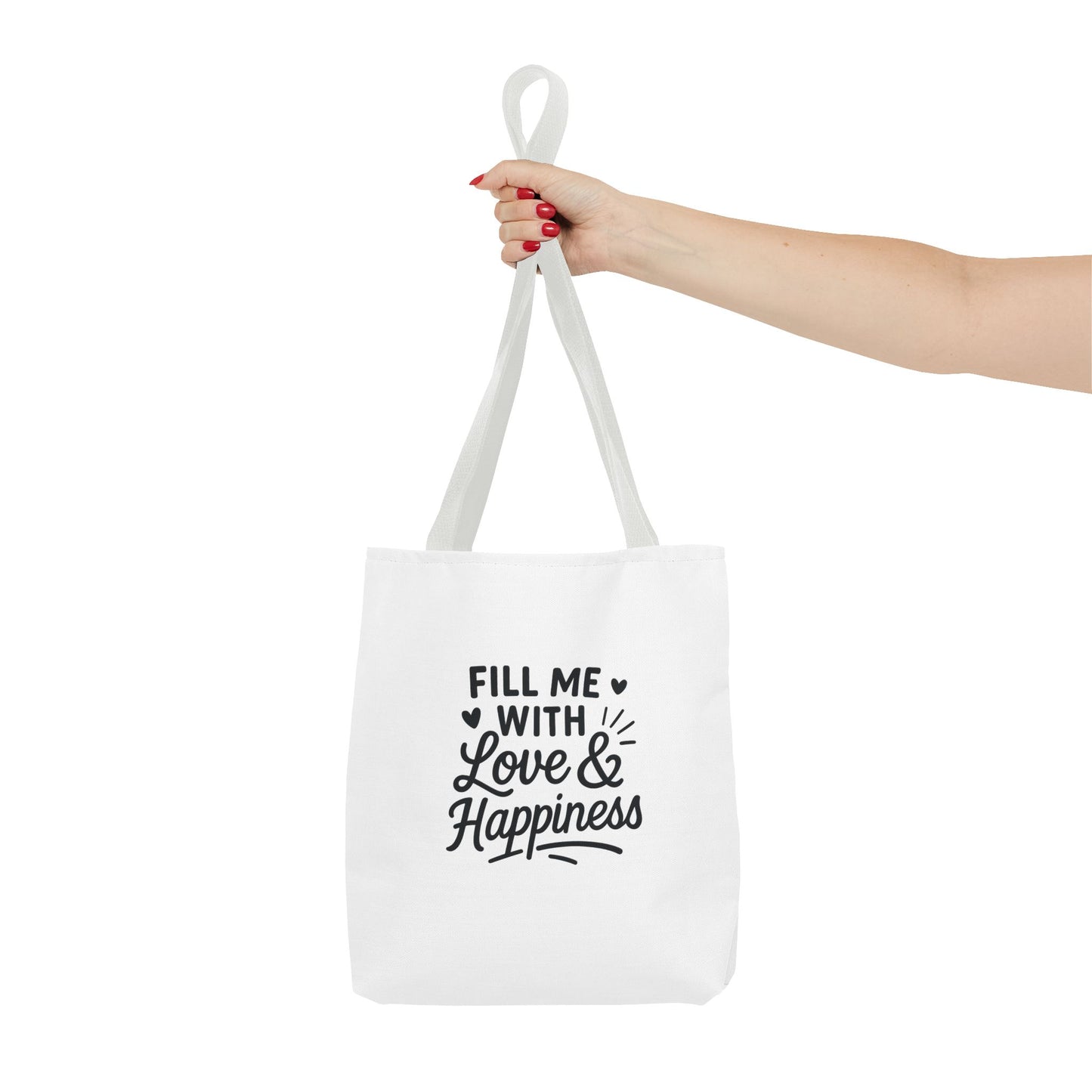 Love & Happiness Tote Bag | Reusable Shopping Bag, Gift Bag, Eco-Friendly Tote, Beach Bag, Cute Tote for All Occasions