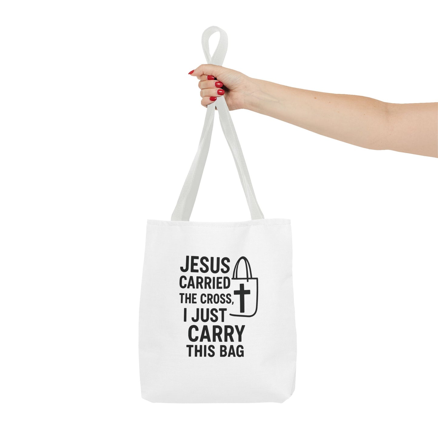 Christian Tote Bag - Jesus Carried the Cross, Everyday Use, Gift for Believers, Church Events, Eco-Friendly Shopping Bag