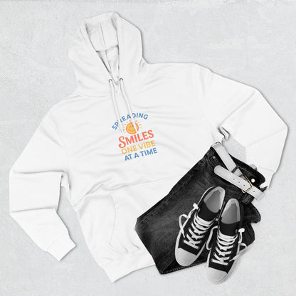 Spreading Smiles Fleece Hoodie - Fun, Comfortable, Cozy Sweatshirt for Happiness Lovers, Gift for Friends, Casual Wear, Everyday Joy