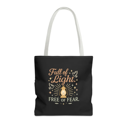 Full of Light Tote Bag | Inspirational Eco-Friendly Bag, Gift for Yoga Lovers, Spiritual Tote, Mindfulness, Fearless Accessory