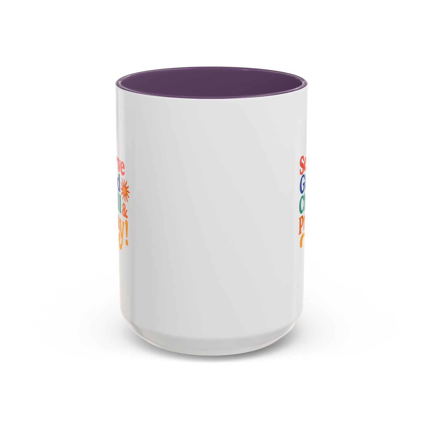 Serve God, Chill & Pray Accent Coffee Mug (11, 15oz)