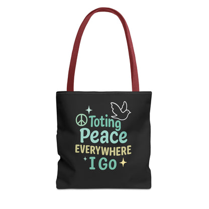 Peace-Themed Tote Bag Empower Your Journey, Eco-Friendly, Shopping, Beach, Gifts, Everyday Use