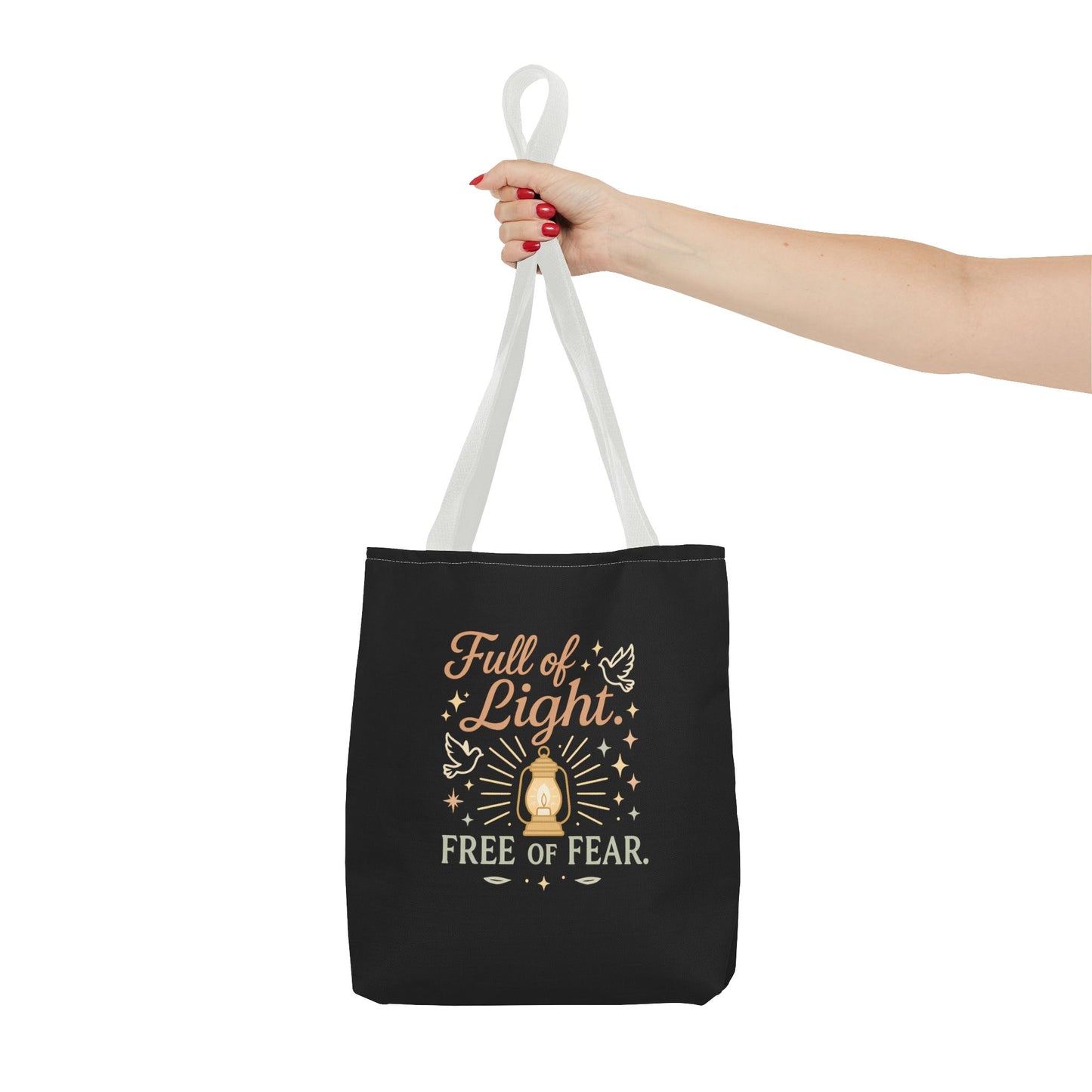 Full of Light Tote Bag, Inspirational Bag, Fearless Gift, Motivational Quote, Spiritual Tote, Everyday Accessory