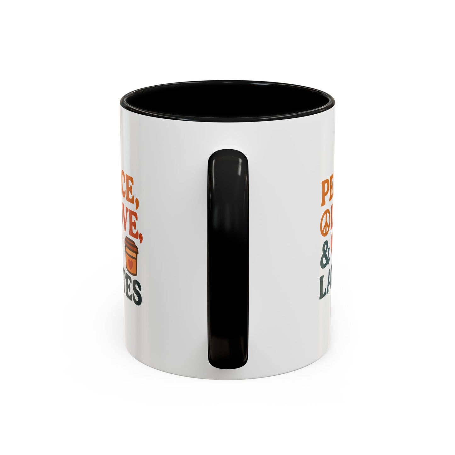 Peace, Love & Lattes Coffee Mug | Accent Mug for Coffee Lovers | Gift for Baristas, Friends, Home Decor, Kitchen Essentials
