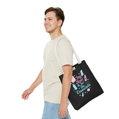 Joyful Essentials Tote Bag for Faith Lovers, Christian Canvas Bag, Unique Gift for Church, Bible Study, Everyday Use, Stylish Carryall