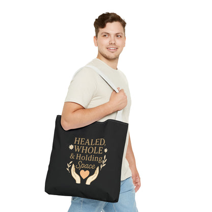 Spiritual Healing Tote Bag, Eco-Friendly Shopping Bag, Inspirational Gift, Reusable Market Tote, Mindfulness Carrier