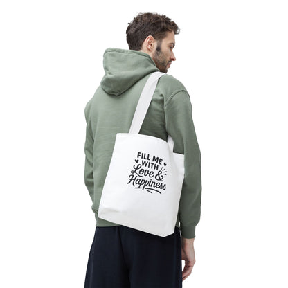 Love & Happiness Tote Bag | Reusable Shopping Bag, Gift Bag, Eco-Friendly Tote, Beach Bag, Cute Tote for All Occasions