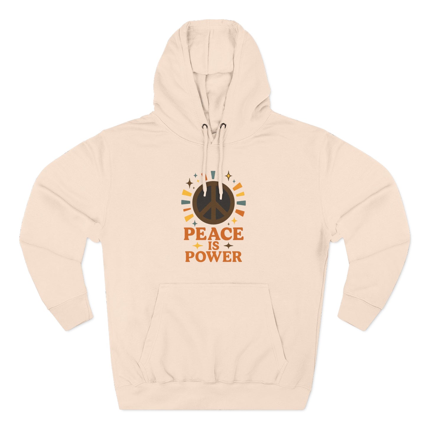 Peace is Power Fleece Hoodie - Cozy Unisex Sweatshirt, Gift for Activists, Warm Layer for Events, Inspirational Apparel