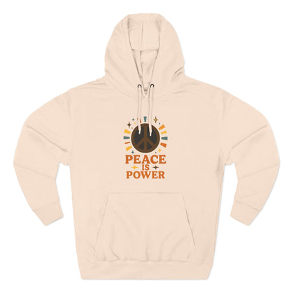 Peace is Power Fleece Hoodie - Cozy Unisex Sweatshirt, Gift for Activists, Warm Layer for Events, Inspirational Apparel