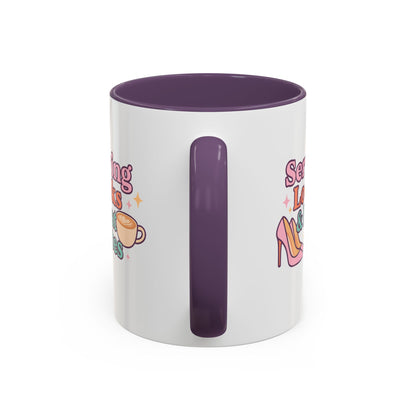 Serving Look and Latte Accent Coffee Mug (11, 15oz)
