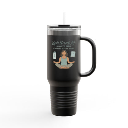 Spiritual Themed Insulated Travel Mug | 40oz | Mindfulness | Hot &amp; Cold Drink | Meditation | Fitness | Gift for Yogis