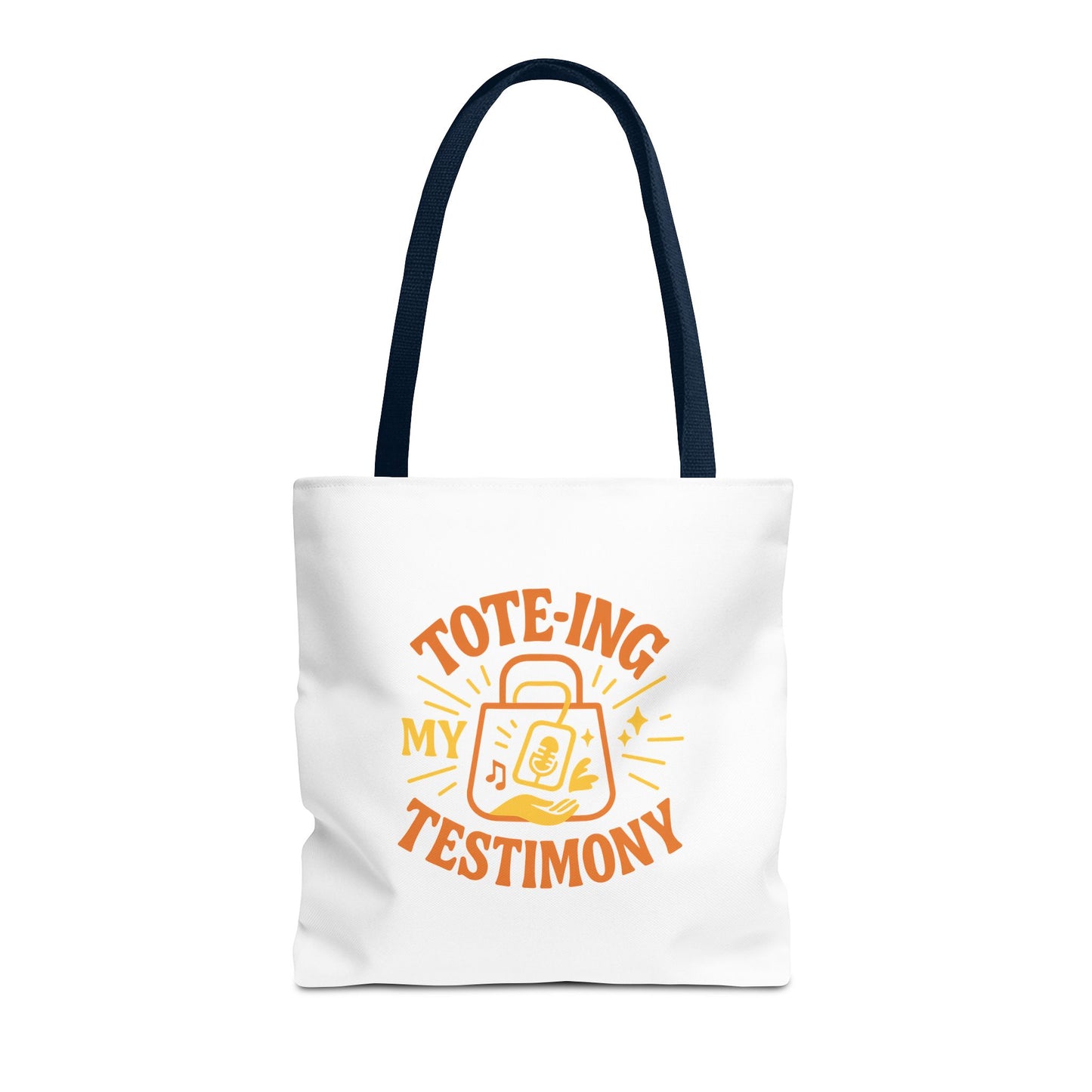 Testimony Tote Bag - Stylish AOP Bag for Daily Use, Perfect for Church, Casual Outings, or Gifts, Christian Tote, Inspirational Bag