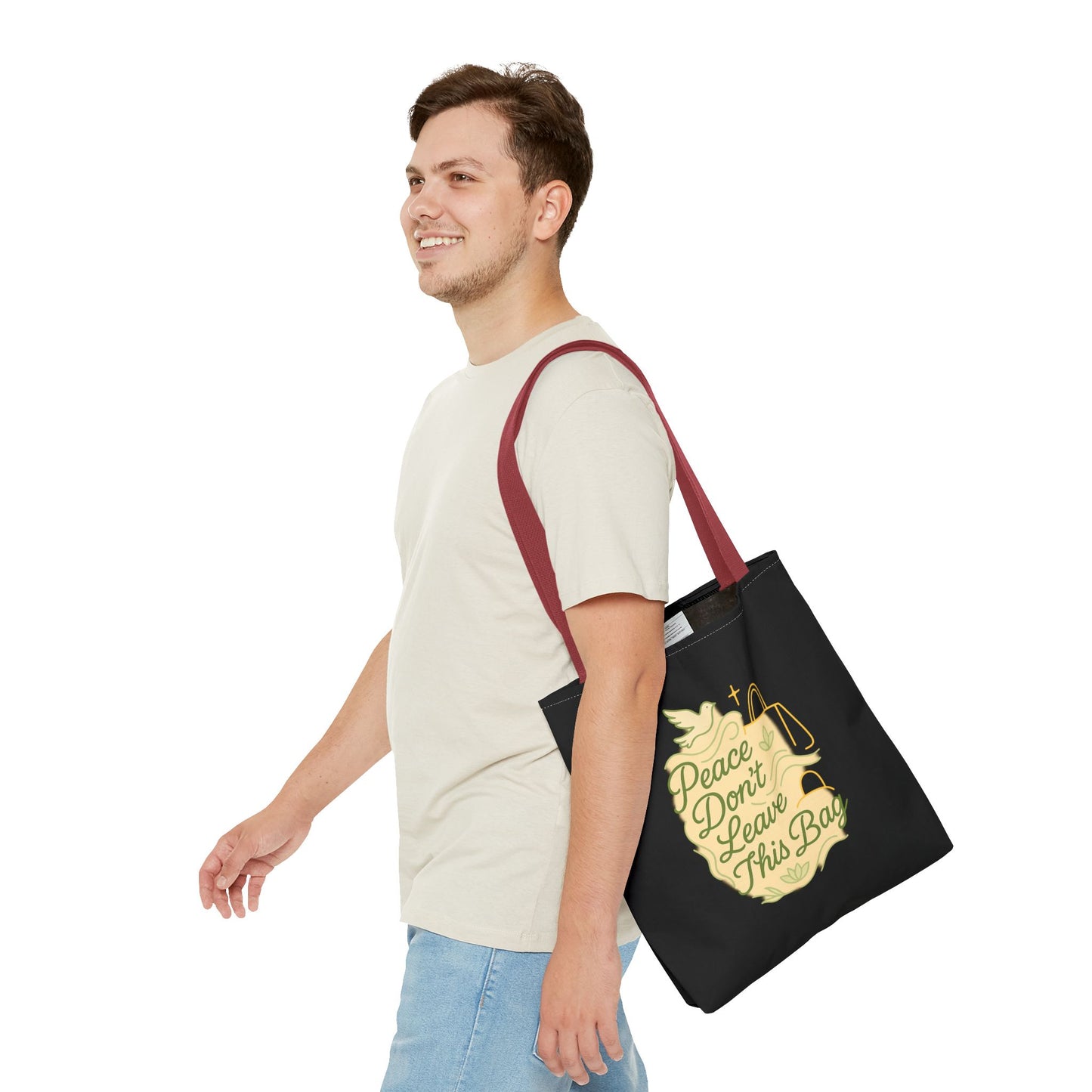 Peaceful Spirit Tote Bag, Eco-Friendly Canvas Bag, Stylish Shopping Bag, Inspirational Gift, Everyday Tote, Faith-Based Accessory