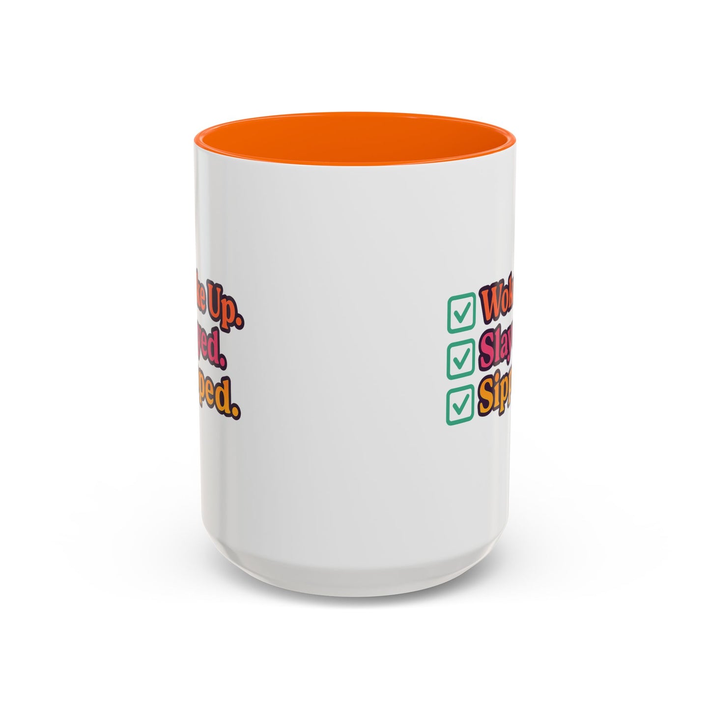 Woke Up Slayed Sipped Coffee Mug, Motivational Mug Gift, Fun Coffee Cup, Inspirational Office Mug, Morning Routine Mug