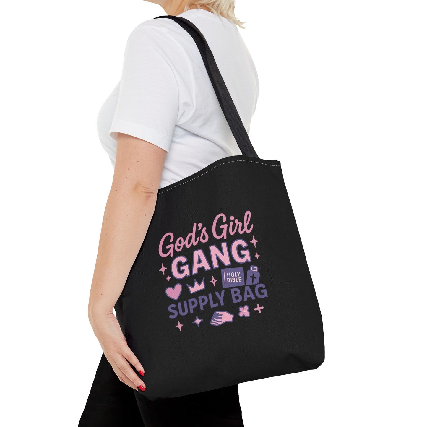 God's Girl Gang Tote Bag | Stylish Supply Bag, Gift for Friends, Everyday Use, Eco-Friendly Shopping, Fun & Functional