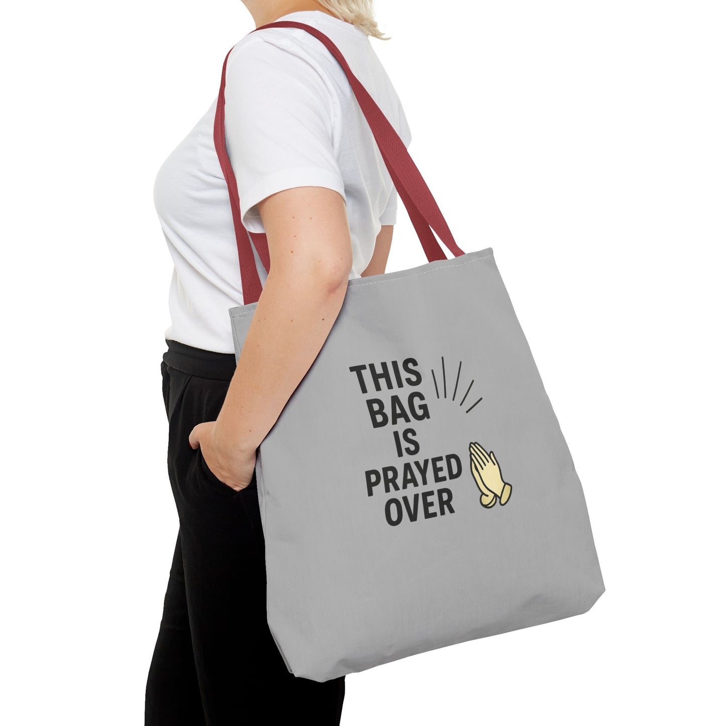 Prayed Over Tote Bag, Spiritual Gift, Christian Tote, Faith Bag, Church Accessory, Inspirational Shopper