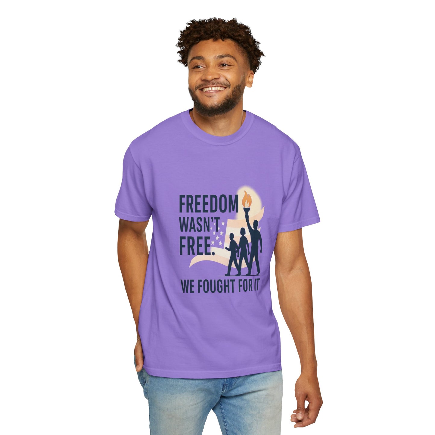 Freedom - Freedom Wasn’t Free – Honoring Sacrifice - Patriotism Design - T-Shirt - Unisex Garment-Dyed Tee for Patriotic Celebrations