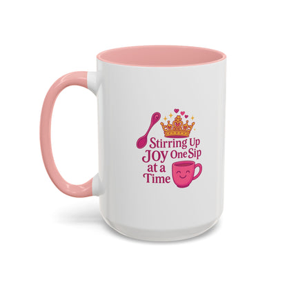 Joyful Crown Accent Coffee Mug | Perfect for Birthdays, Gifts, Home Decor, Coffee Lovers, Daily Motivation