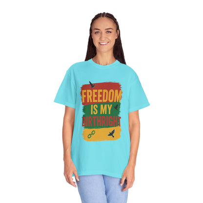 Freedom Is My Birth Right – Patriotic &amp; Empowering Statement Design - Unisex Garment-Dyed T-Shirt