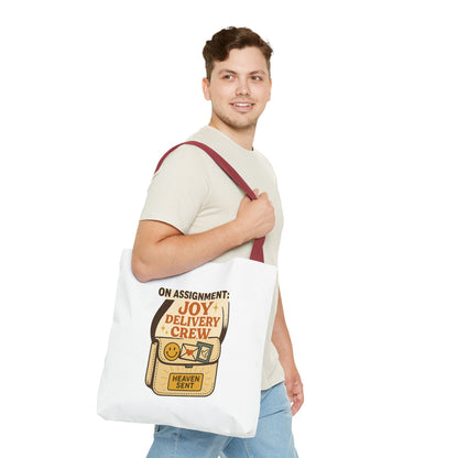 Joy Delivery Crew Tote Bag - Heaven Sent, Birthday Gift, Grocery Bag, Eco-Friendly Tote, Unique Gift Idea