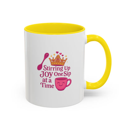 Joyful Crown Accent Coffee Mug | Perfect for Birthdays, Gifts, Home Decor, Coffee Lovers, Daily Motivation
