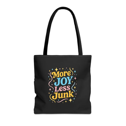 Joyful Tote Bag - More Joy Less Junk, Gift for Friends, Eco-Friendly Shopping Bag, Everyday Use, Inspirational Tote
