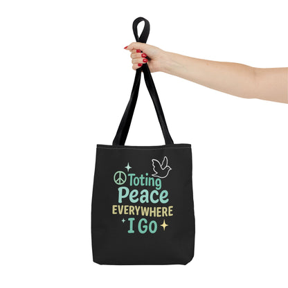 Peace-Themed Tote Bag Empower Your Journey, Eco-Friendly, Shopping, Beach, Gifts, Everyday Use