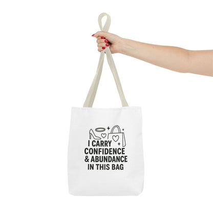 Confidence & Abundance Tote Bag, Motivational Shopper Bag, Gift for Her, Inspirational Tote for Everyday Use, Eco-Friendly Carryall