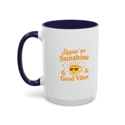 Sippin' on Sunshine Coffee Mug, Positive Vibes Mug, Gift for Coffee Lovers, Inspirational Mug, Housewarming Gift, Fun Drinkware