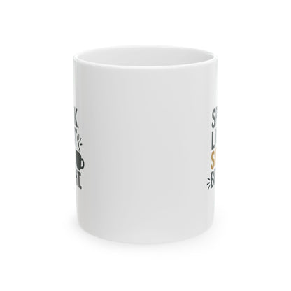Speak Light Sip Bright - Funny Ceramic Mug - Perfect Gift for Coffee Lovers, Humor, Birthday, Quotes, Home Decor, Office Fun
