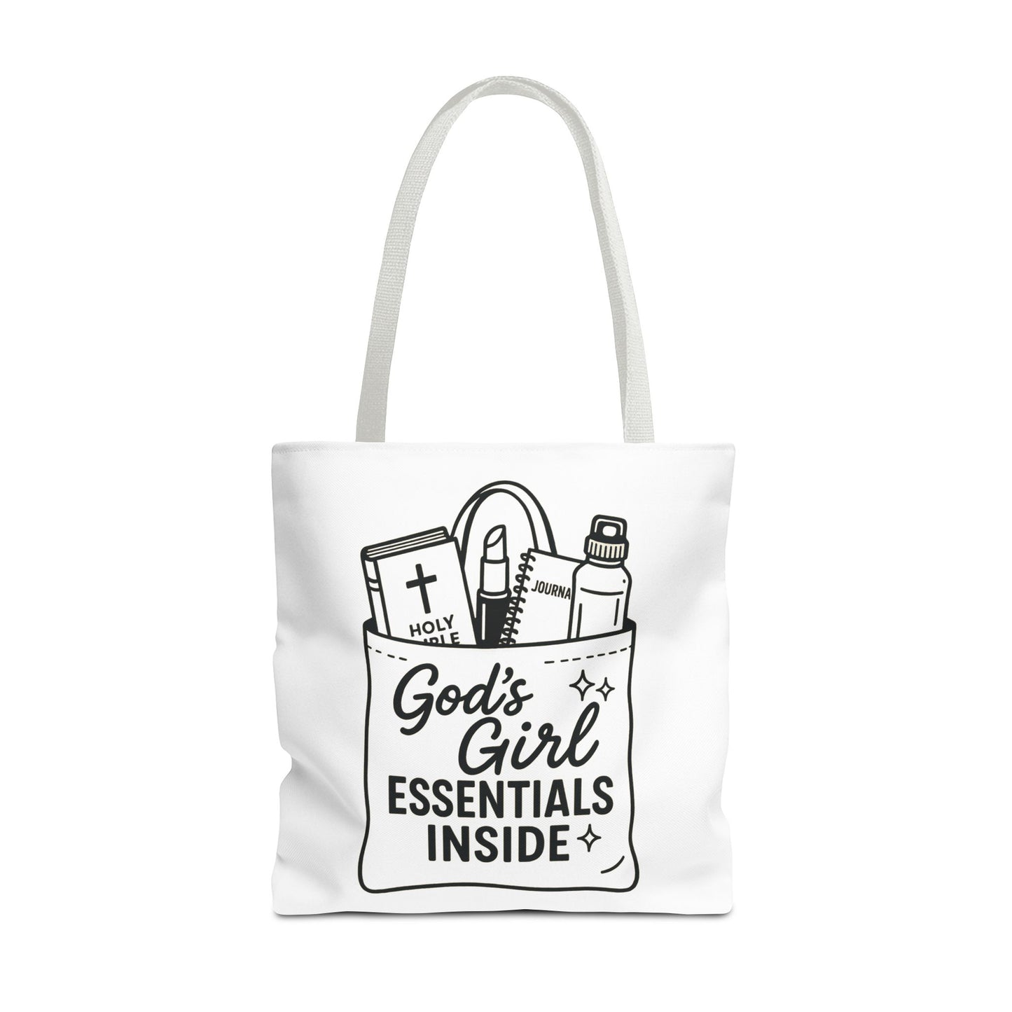 God's Girl Essentials Tote Bag | Motivational Bag for Women, Christian Gifts, Spiritual Tote, Everyday Purse, Faith-Inspired Accessory
