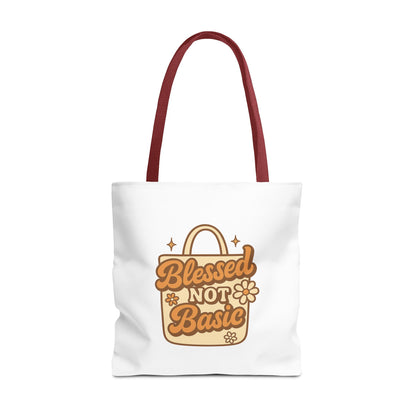 Blessed Not Basic Tote Bag - Fun Shopping Bag, Gift for Friends, Eco-Friendly Tote, Weekend Vibes, Cute Carryall
