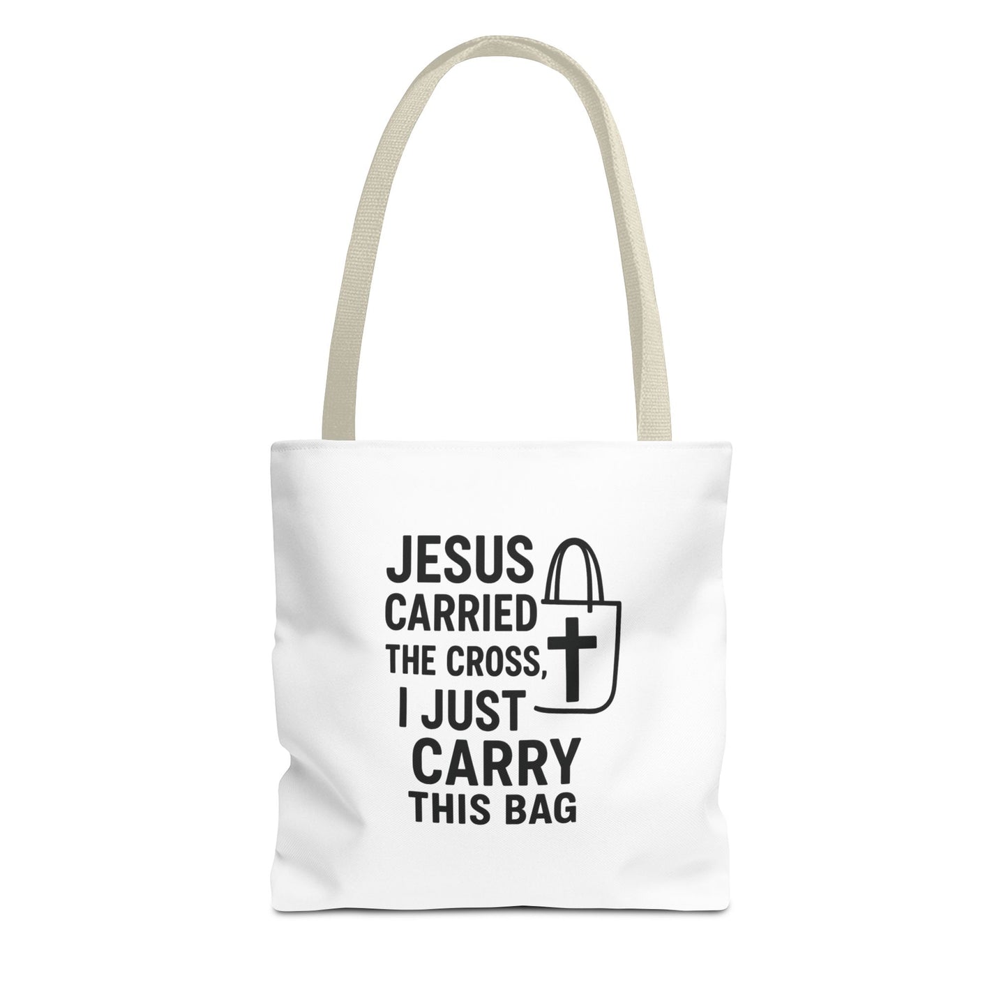 Christian Tote Bag - Jesus Carried the Cross, Everyday Use, Gift for Believers, Church Events, Eco-Friendly Shopping Bag