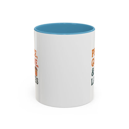 Peace, Love & Lattes Coffee Mug | Accent Mug for Coffee Lovers | Gift for Baristas, Friends, Home Decor, Kitchen Essentials