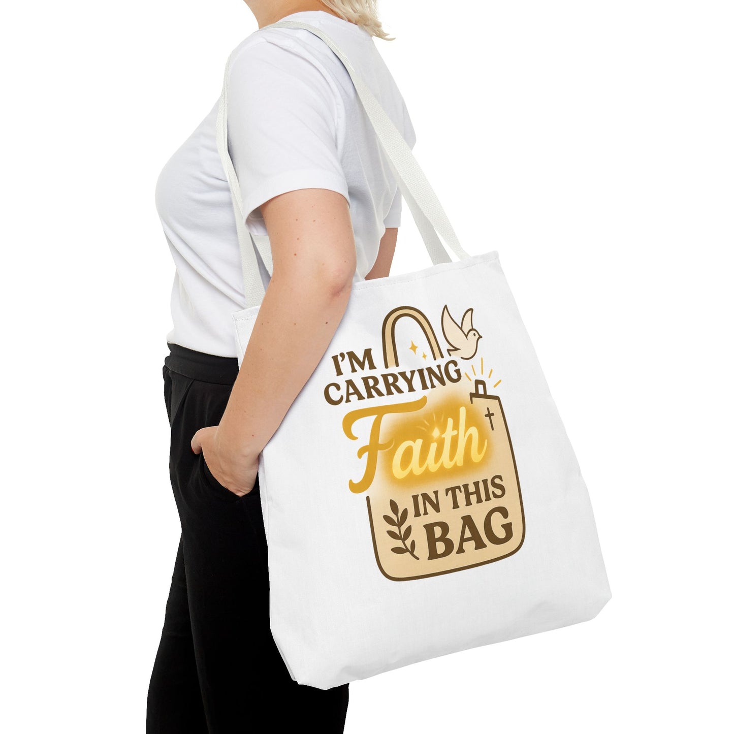 Faith Tote Bag - Inspirational Eco-Friendly Shopping Bag, Spiritual Gift, Slogan Bag, Motivational Purse