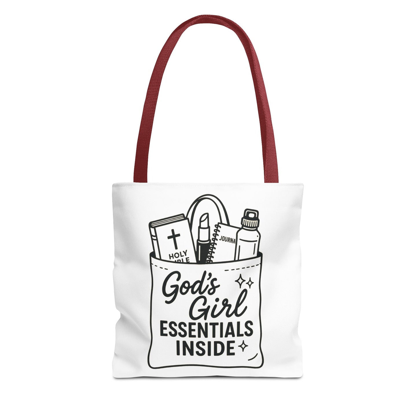 God's Girl Essentials Tote Bag | Motivational Bag for Women, Christian Gifts, Spiritual Tote, Everyday Purse, Faith-Inspired Accessory