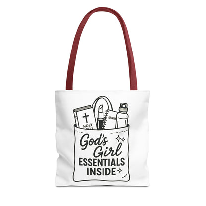 God's Girl Essentials Tote Bag | Motivational Bag for Women, Christian Gifts, Spiritual Tote, Everyday Purse, Faith-Inspired Accessory