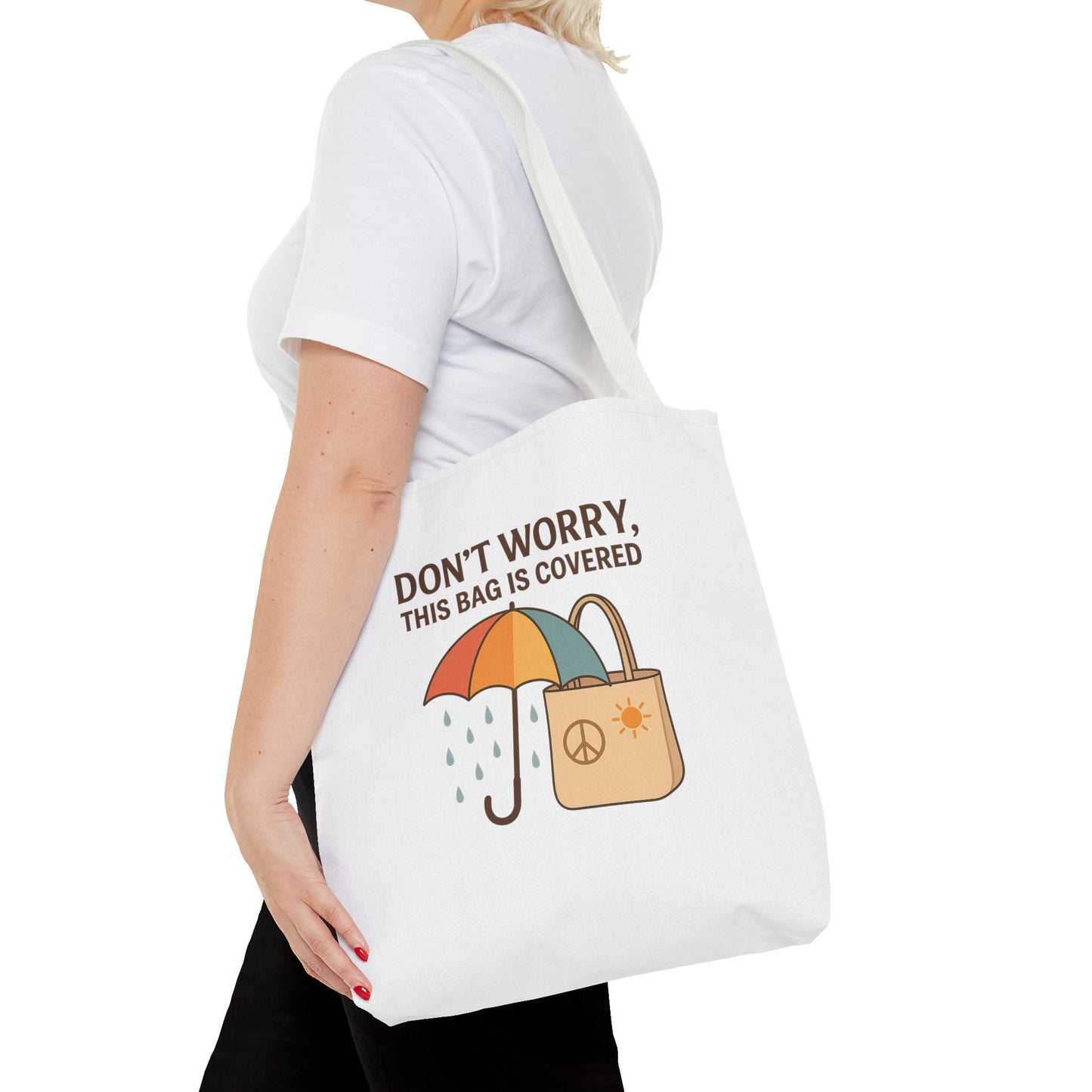 Waterproof Tote Bag - Don't Worry, This Bag Is Covered | Eco-Friendly, Beach, Gym, Shopping, Travel