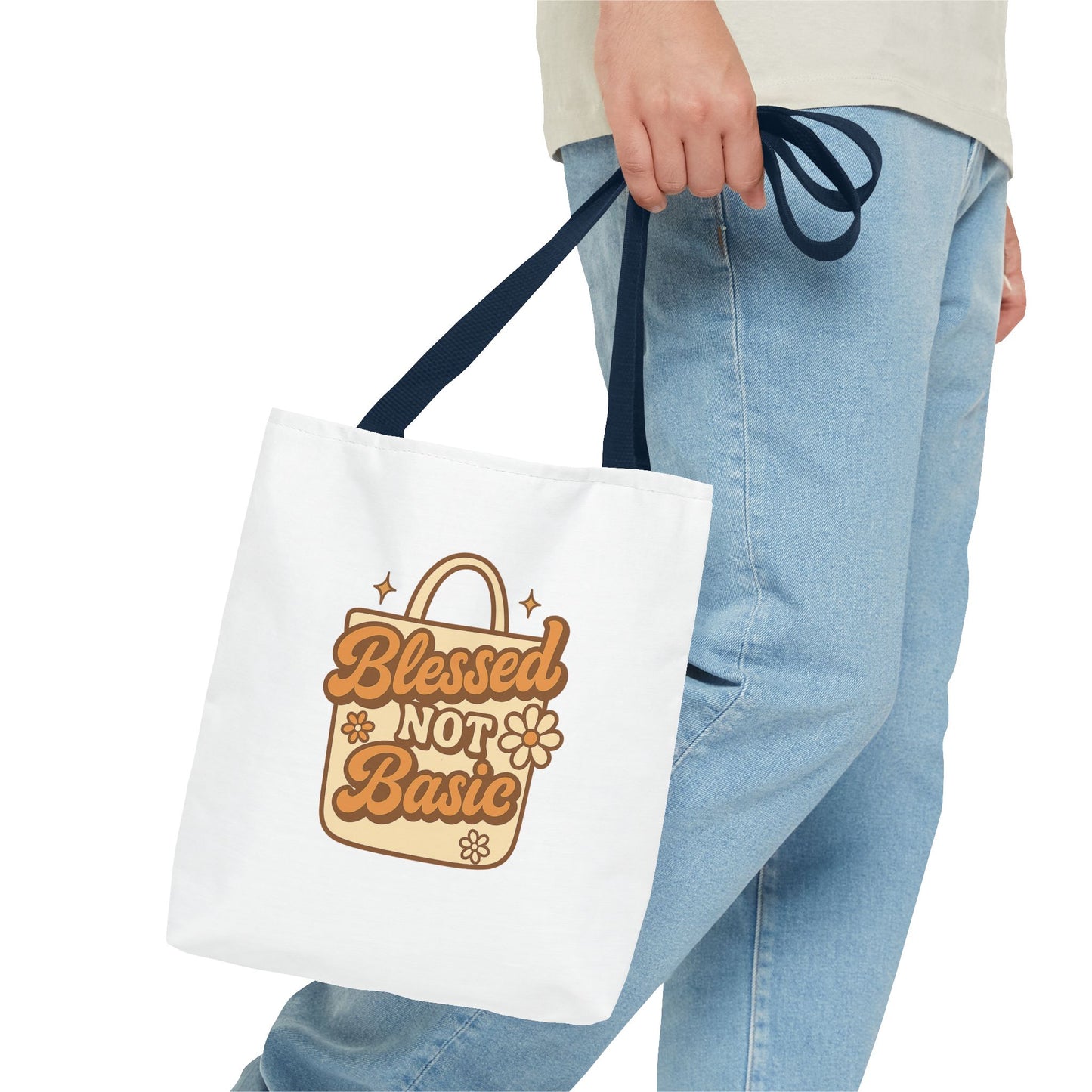 Blessed Not Basic Tote Bag - Fun Shopping Bag, Gift for Friends, Eco-Friendly Tote, Weekend Vibes, Cute Carryall