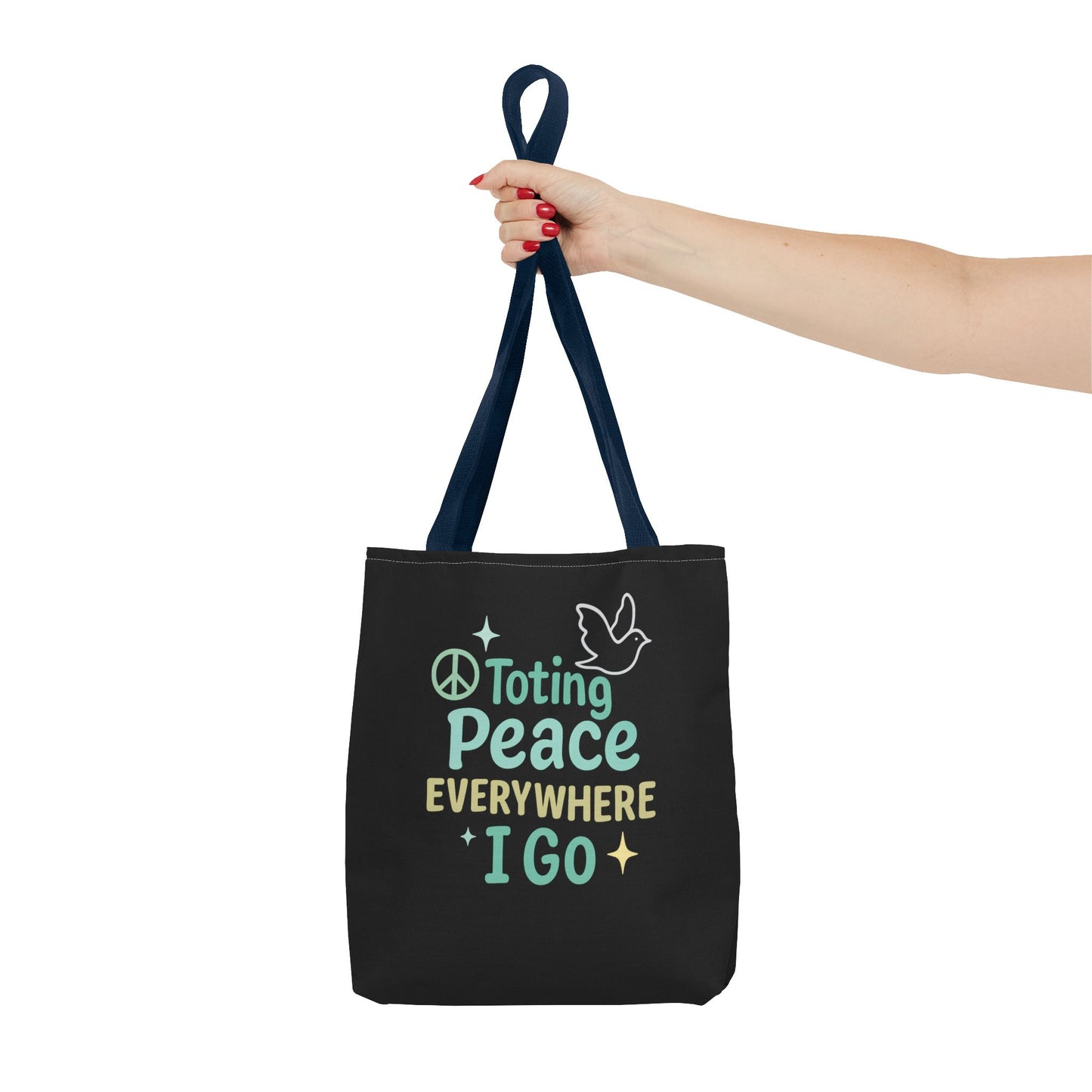 Peace-Themed Tote Bag Empower Your Journey, Eco-Friendly, Shopping, Beach, Gifts, Everyday Use